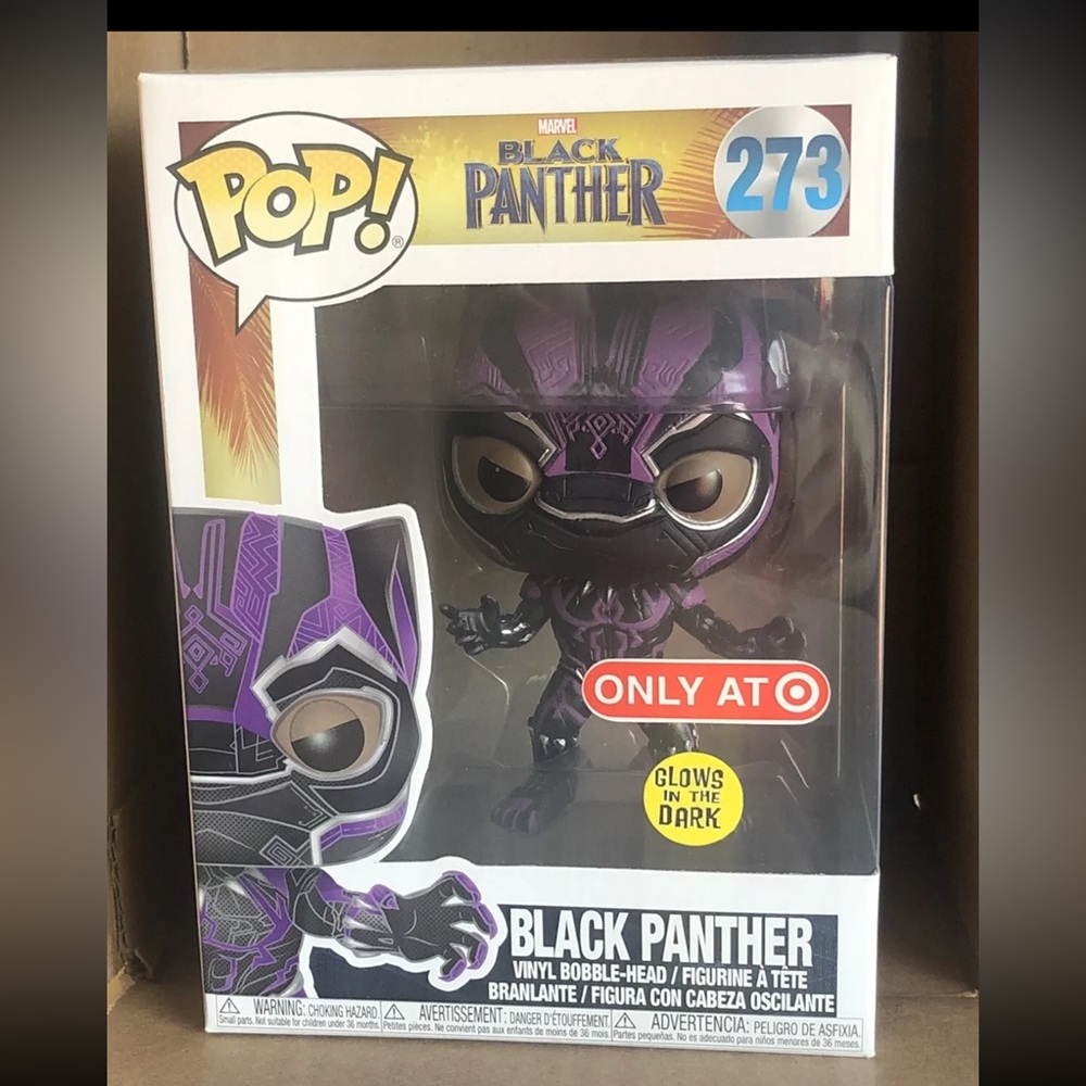 Funko Pop! NIB. Black Panther #273 Glow In The Dark GITD Marvel Target E…